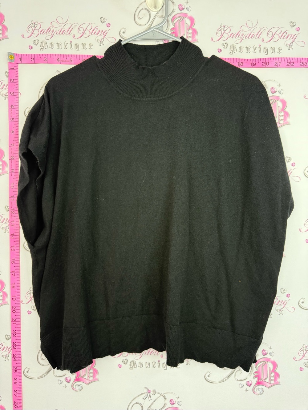 Max Studio T-shirt knit top Black Turtleneck Sweater